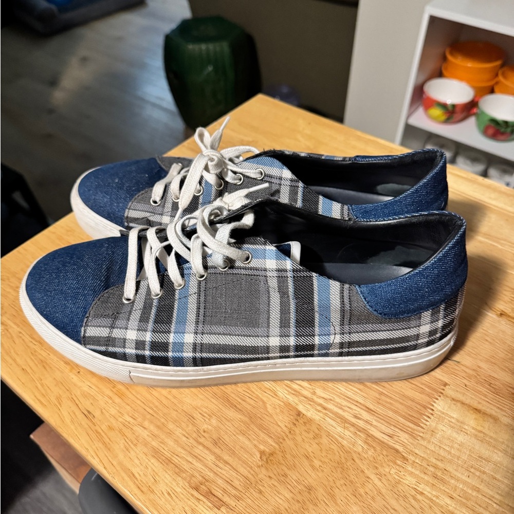 Blue and Gray Plaid Sneakers Alton Lane 13 Men